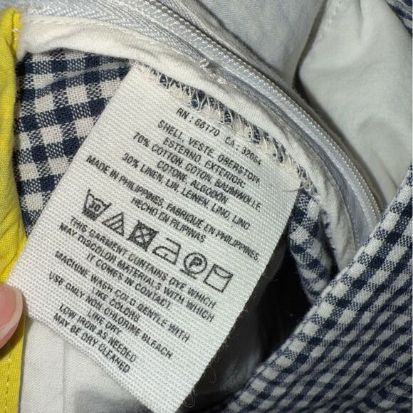 ANTRHOPOLOGIE Gingham Belted Shorts by Cartonnier Deep navy & cream Size 6 EUC - Picture 6 of 8